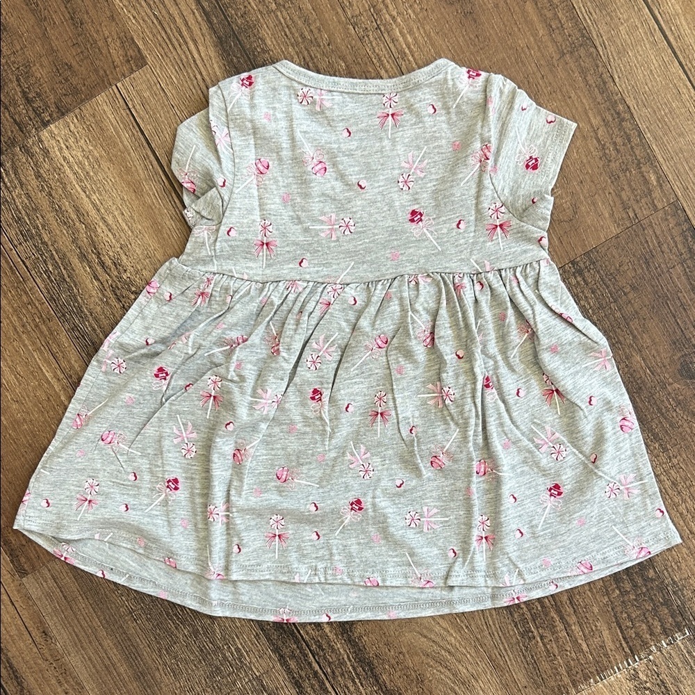 First Impressions Gray shirt dress with peppermint swirl lollipop Pattern - Picture 4 of 6